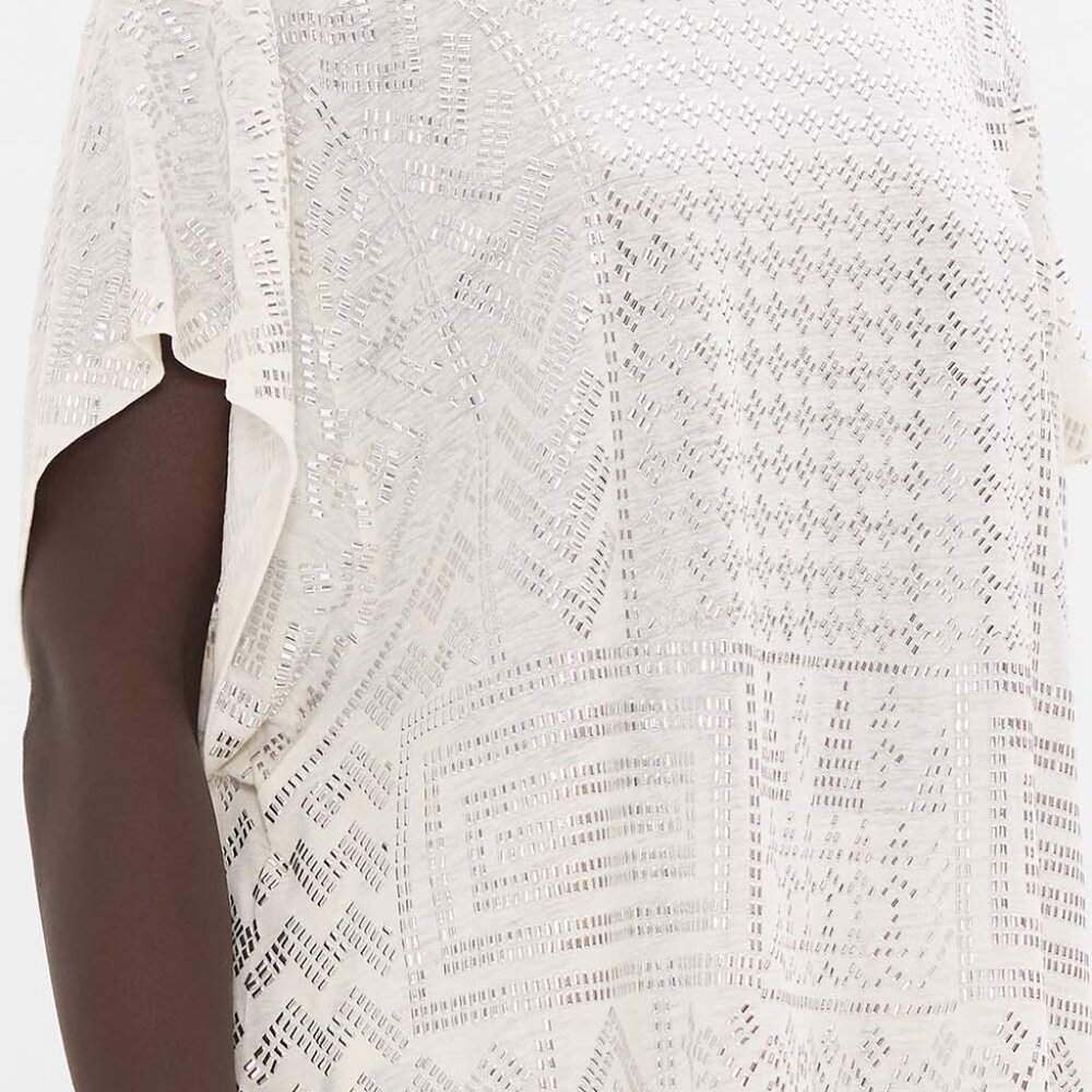 Embellished T-shirt with Dropped Armhole in "Valley of the Queens" Pattern - Picture 5 of 7